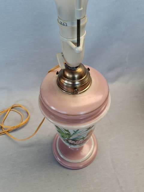 Vintage opalglas bordlampe